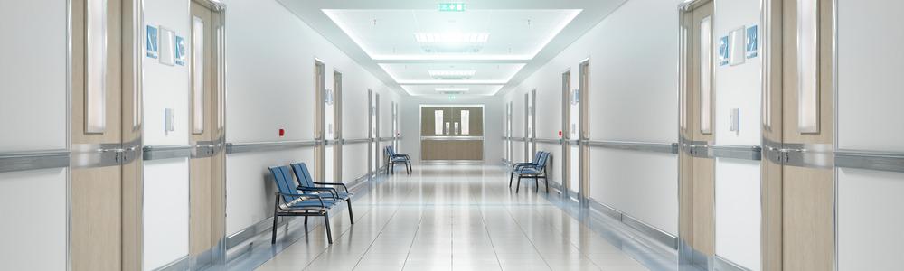 A hospital corridor.