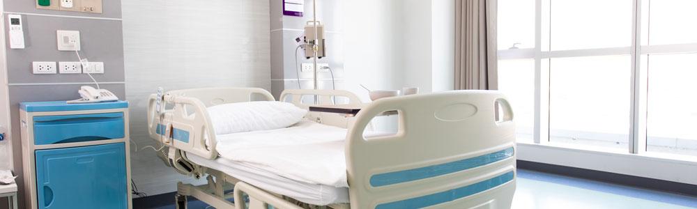 Clean empty hospital bed