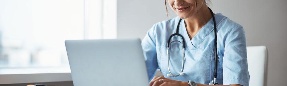 Doctor on laptop