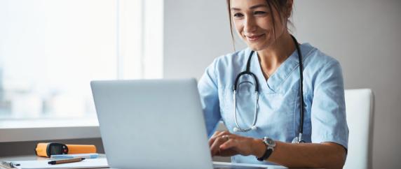 Doctor on laptop