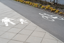 Cycle lane and walkway