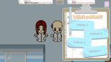 Screenshot of the pharmacy game, cutesy design.