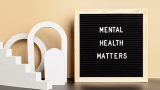 A sign that says mental health matters.