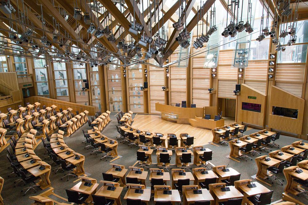 Scottish parliament, the debating chambers.