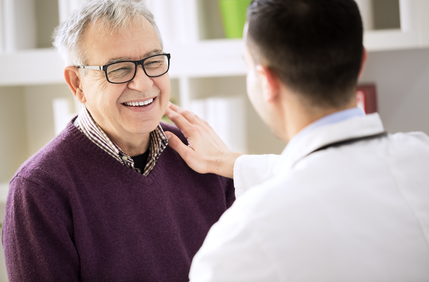 A man talking to a doctor