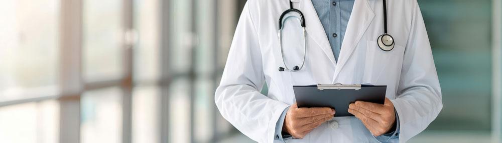 Doctor holding clipboard