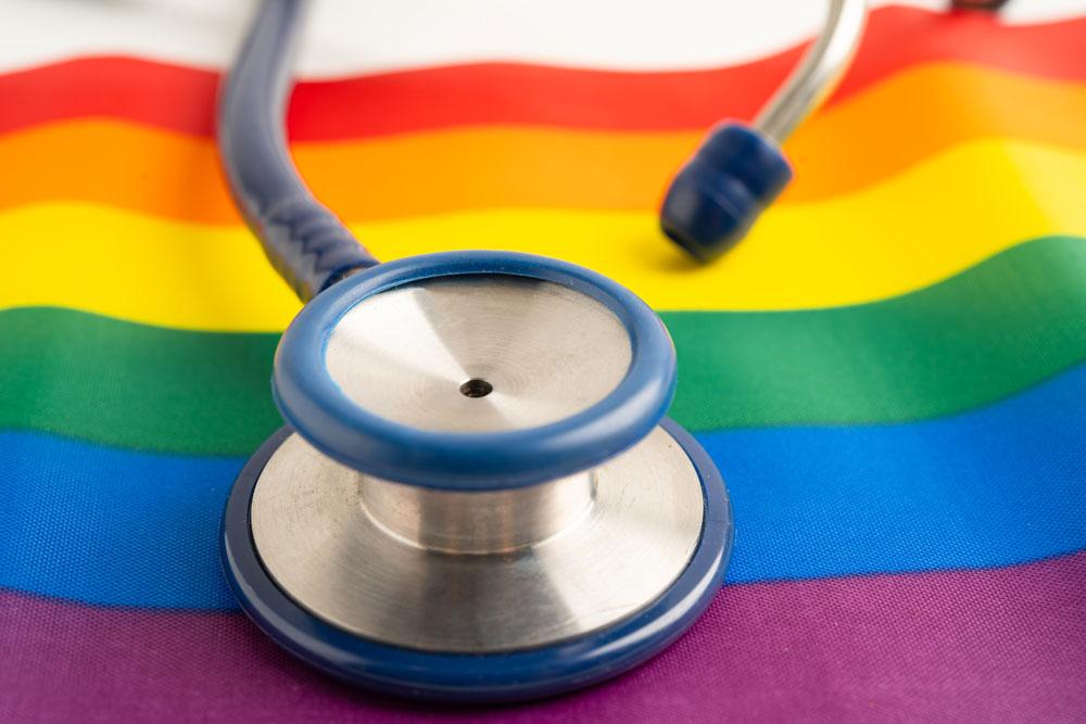 Stethoscope and LGBT flag