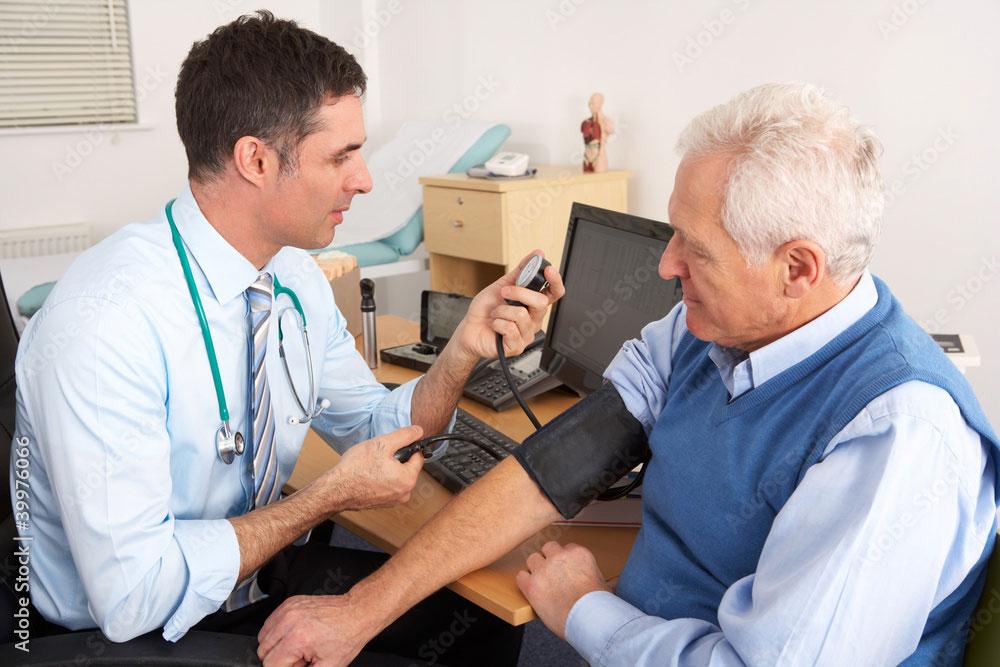 Elderly man at a doctor's appointment