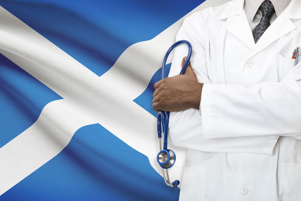 Doctor and a scotland flag